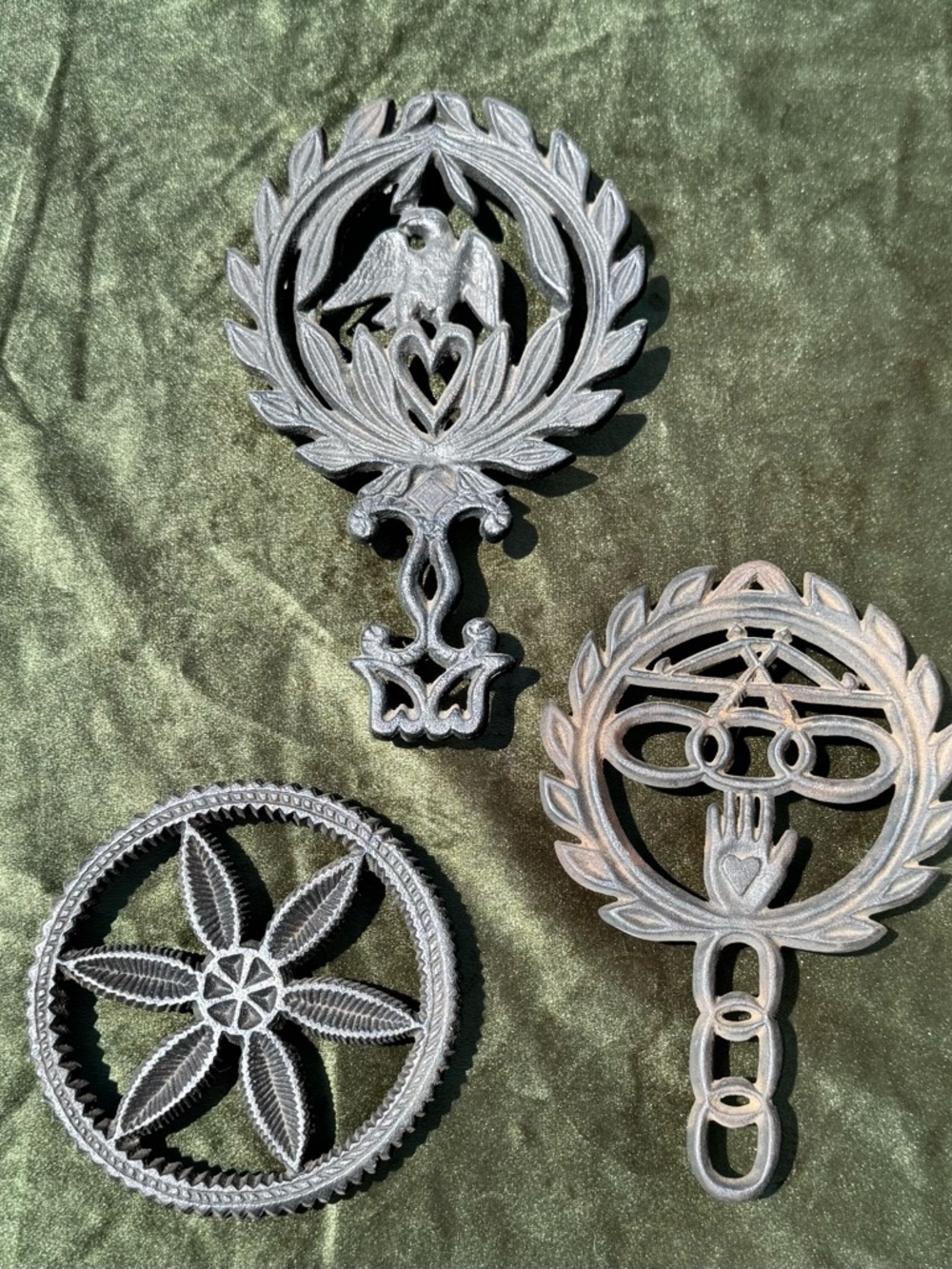 3 Vintage Metal Trivets